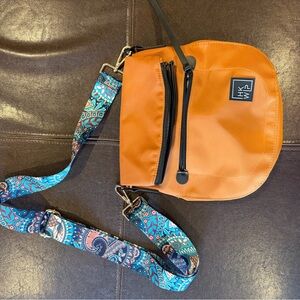 HKWIP Purse Rust Brown Foldover Saddle Bag Crossbody RFID Cardholder Travel Zip